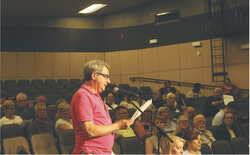 David Power on June 9, expressing to the council his disregard for the bridge project coming to the east of Gatineau. Photo: Jude Osmond